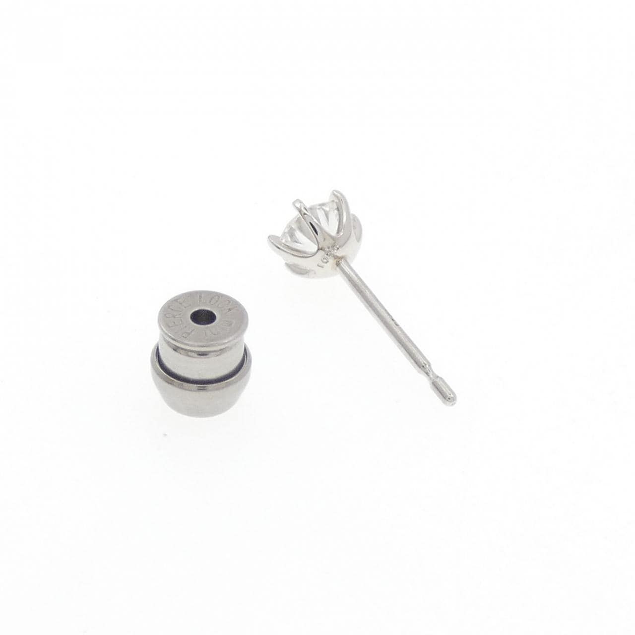 【リメイク】PT900/ST ダイヤモンド ピアス 0.301CT D SI1 VG 片耳
