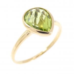 K18YG ペリドット リング 1.60CT