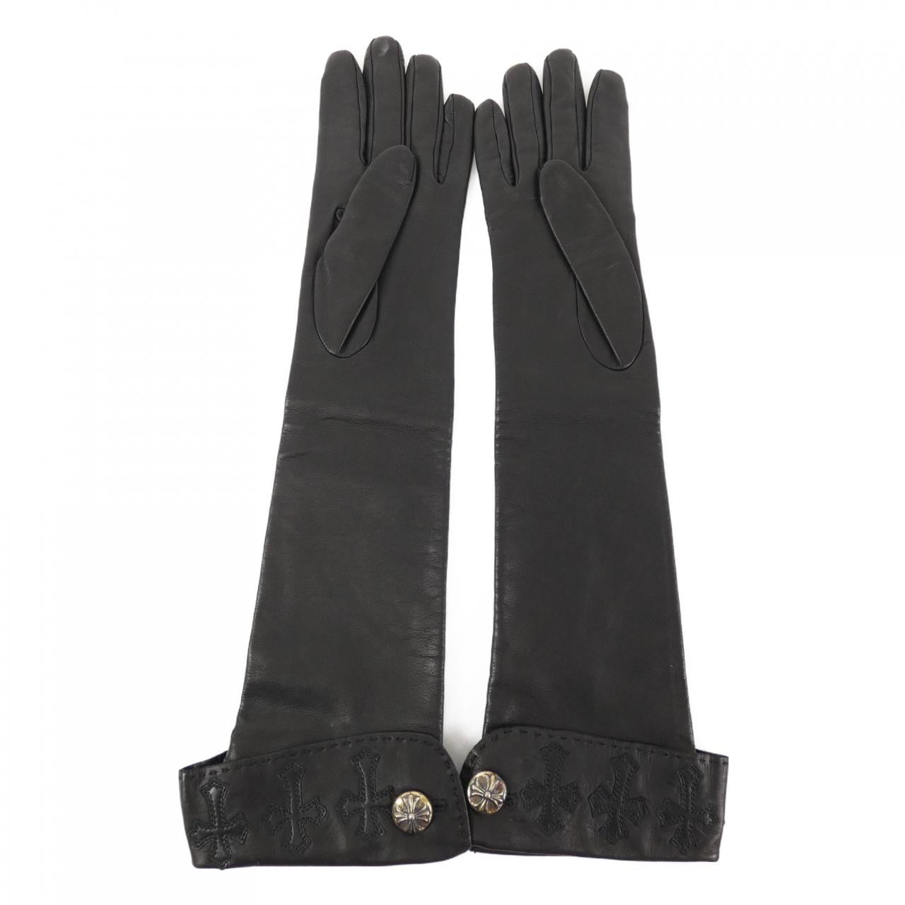 CHROME HEARTS クロムハーツ 手袋 gloves グローブ ロング カシミヤ ブラック シルバー金具 美品  47150