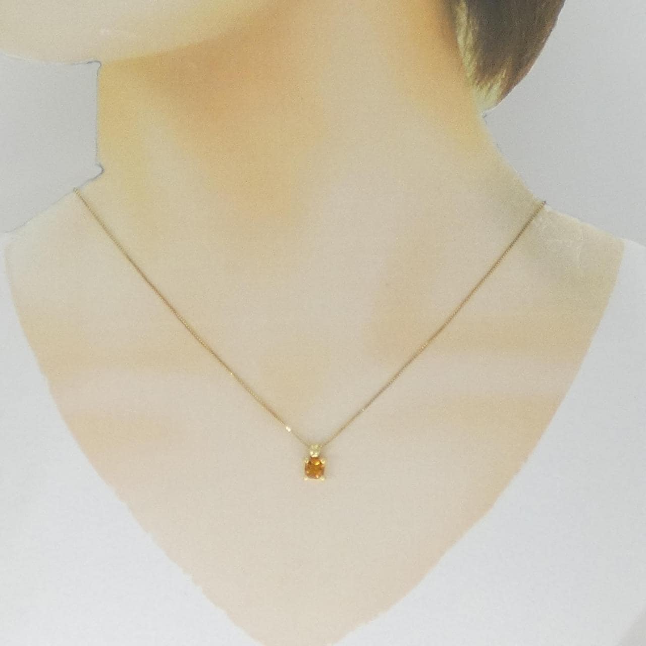 K18YG/750YG シトリン ネックレス