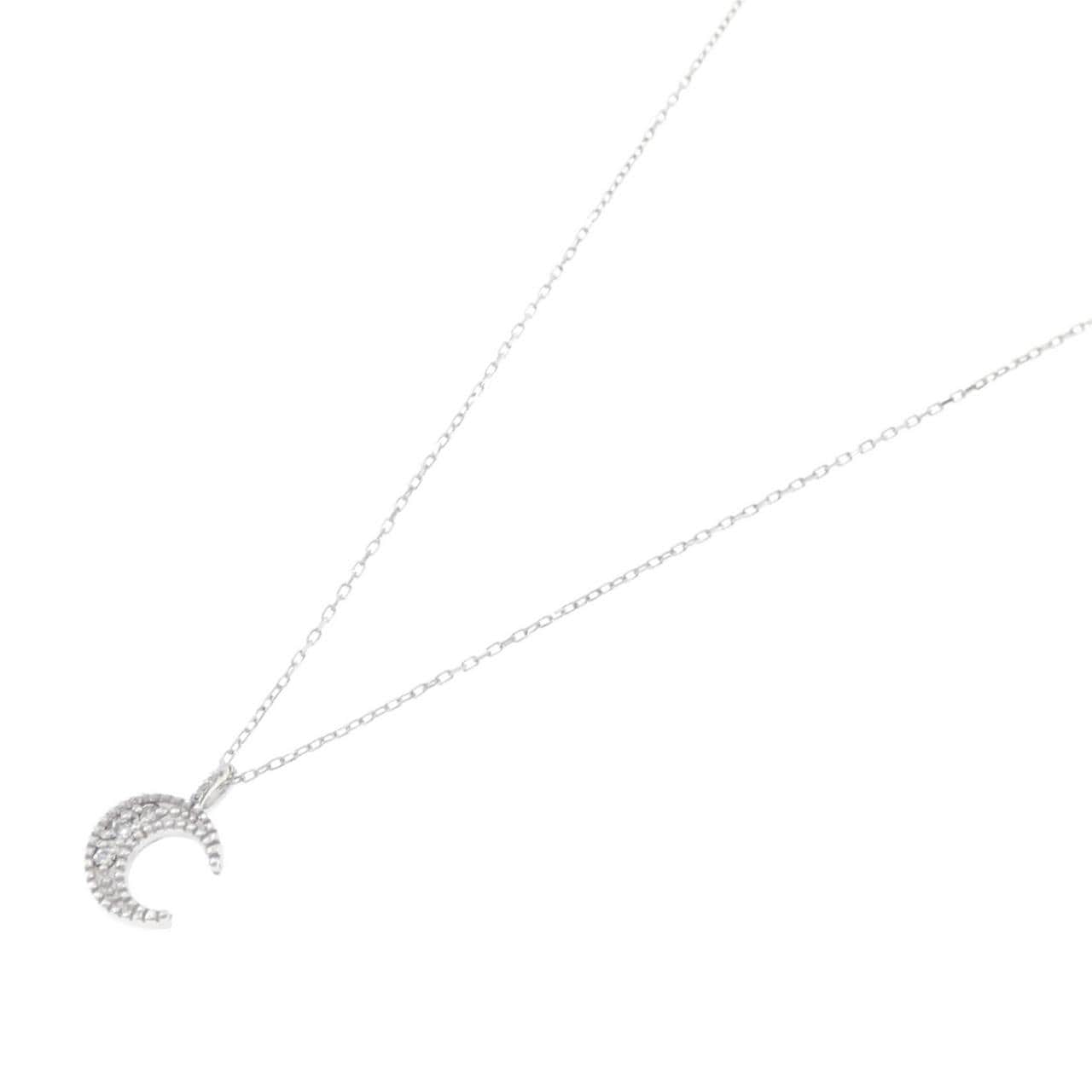 K10WG ムーン ダイヤモンド ネックレス 0.02CT