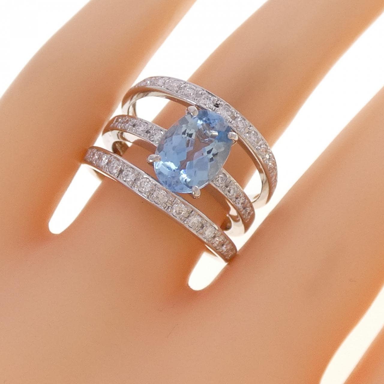 PT900 アクアマリン リング 2.07CT