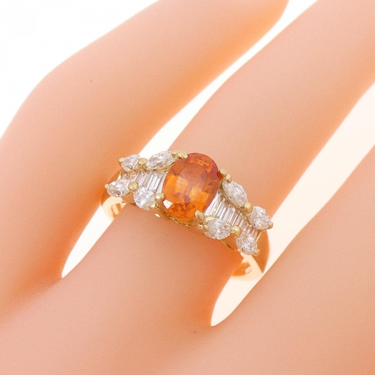 K18YG ガーネット リング 1.26CT