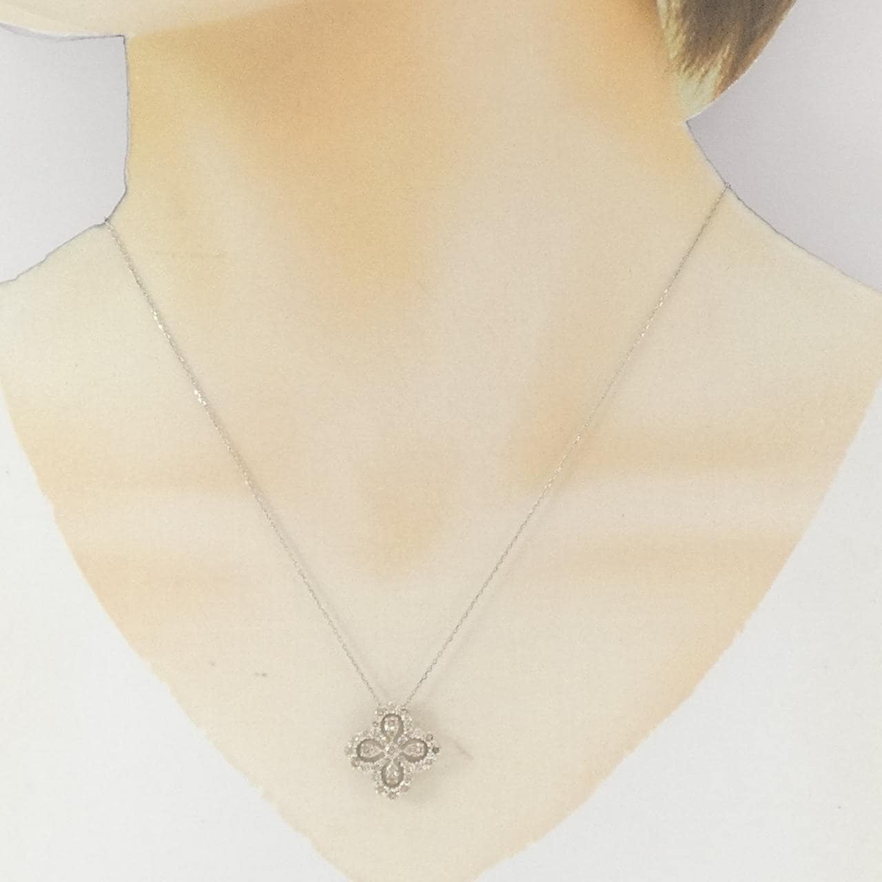 PT950/PT850 フラワー ダイヤモンド ネックレス 1.00CT