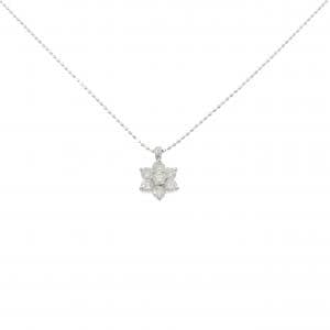 PT900/K18WG フラワー ダイヤモンド ネックレス 0.50CT