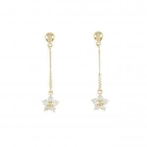 K18YG フラワー ダイヤモンド ピアス 0.20CT