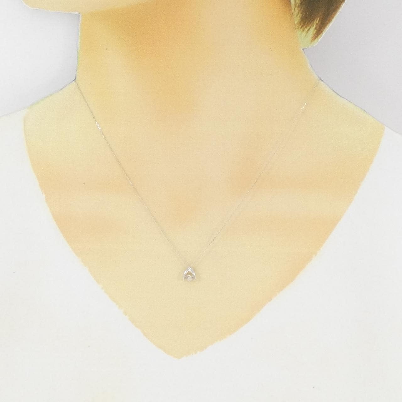 K18WG ダイヤモンド ネックレス 0.10CT