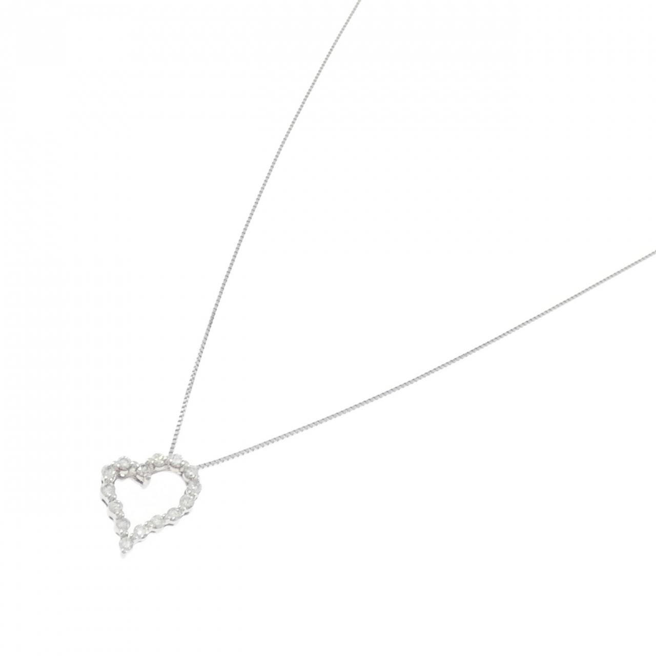 PT900/PT850 ハート ダイヤモンド ネックレス 0.30CT