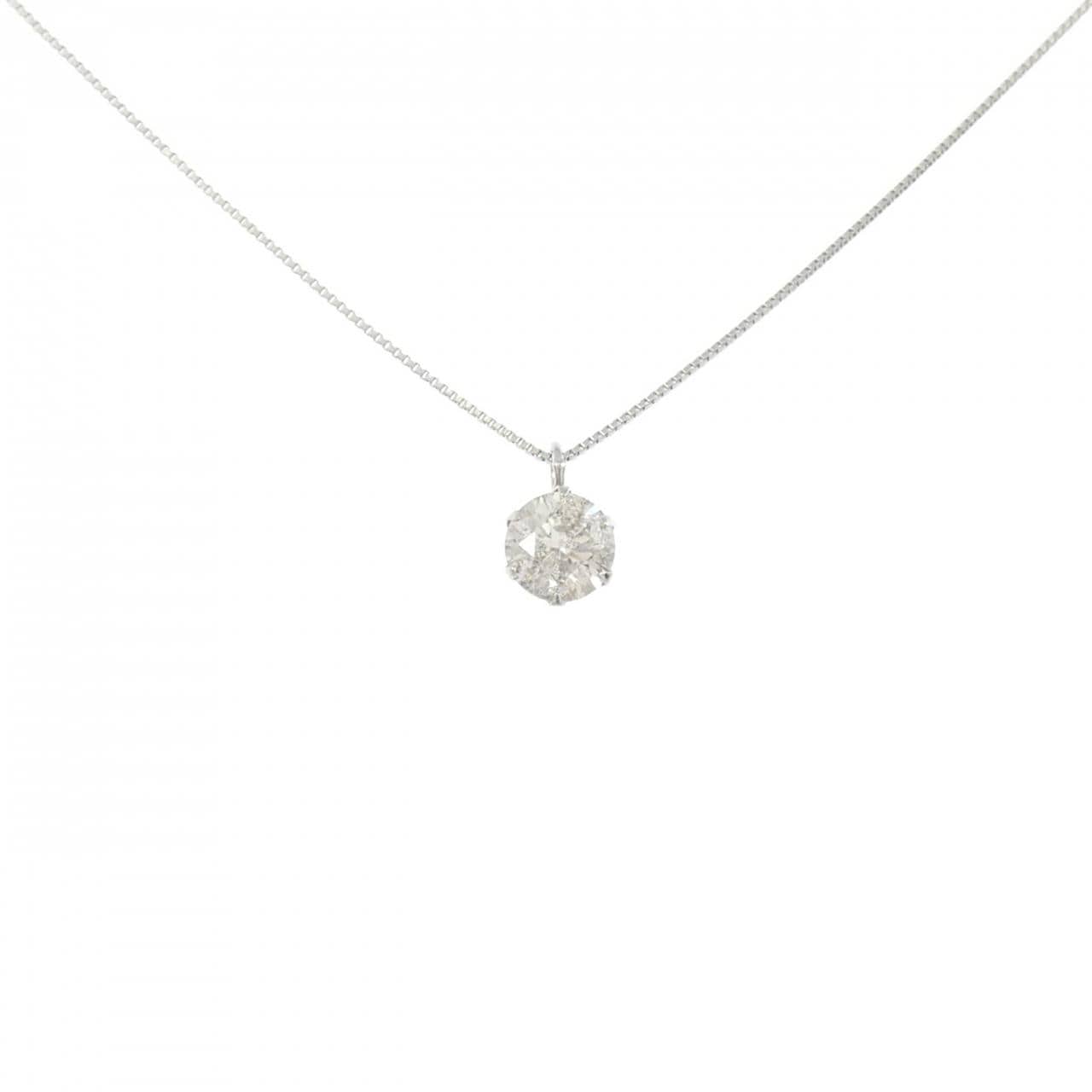 PT900/PT850 ソリティア ダイヤモンド ネックレス 0.40CT