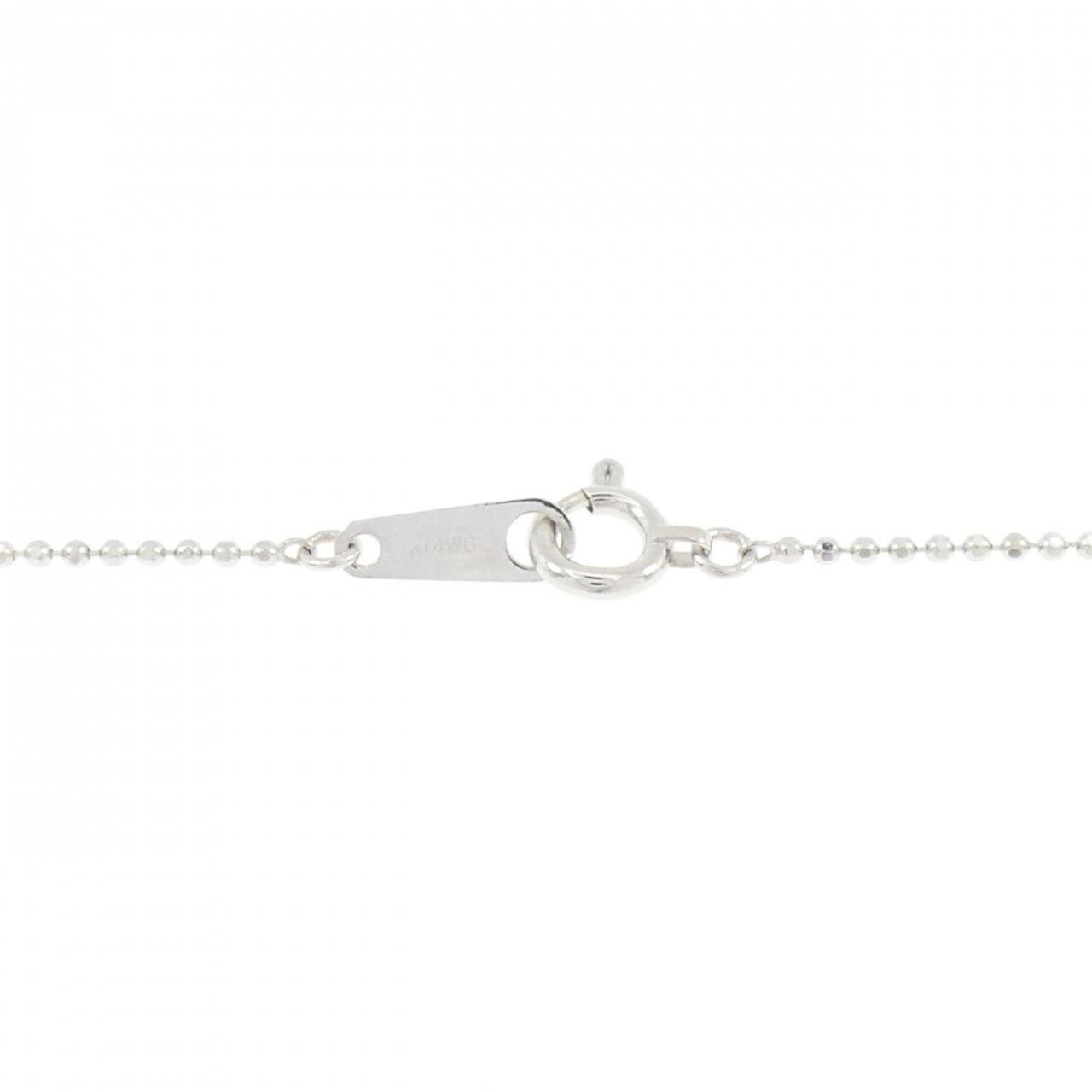 K14WG/K18PG ハート ダイヤモンド ネックレス 0.09CT