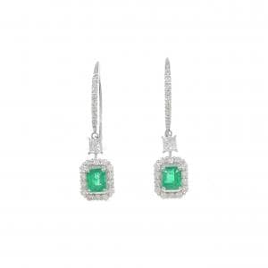 【新品】PT950 エメラルド ピアス 0.61CT