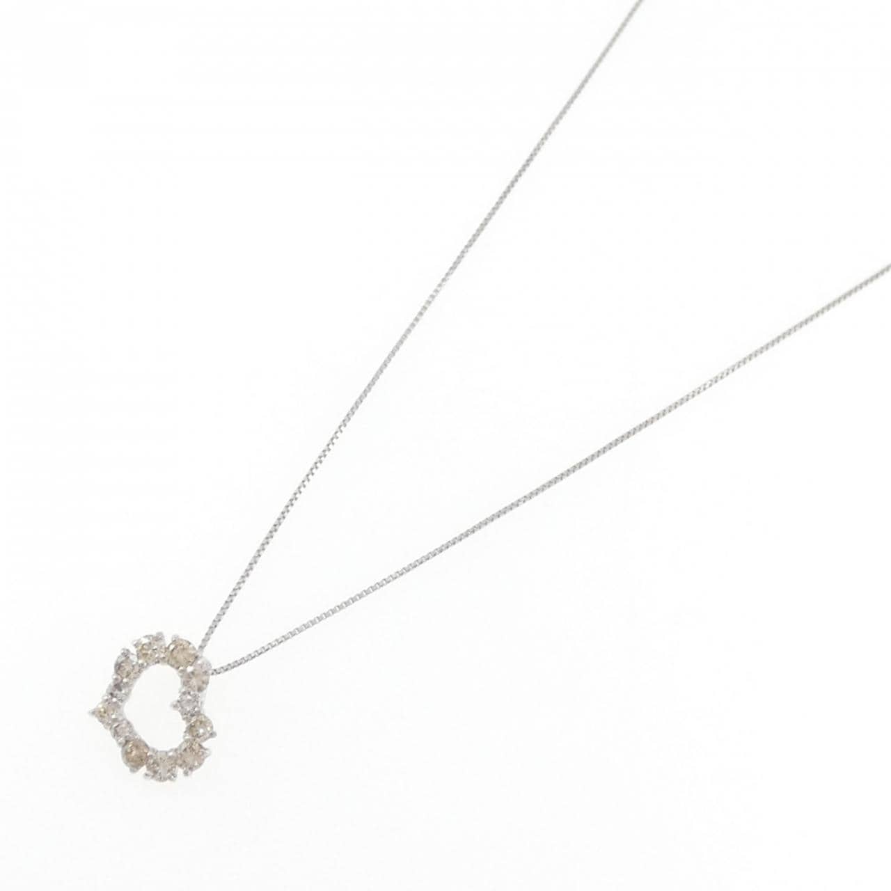 PT1000/PT850 ハート ダイヤモンド ネックレス 0.5CT