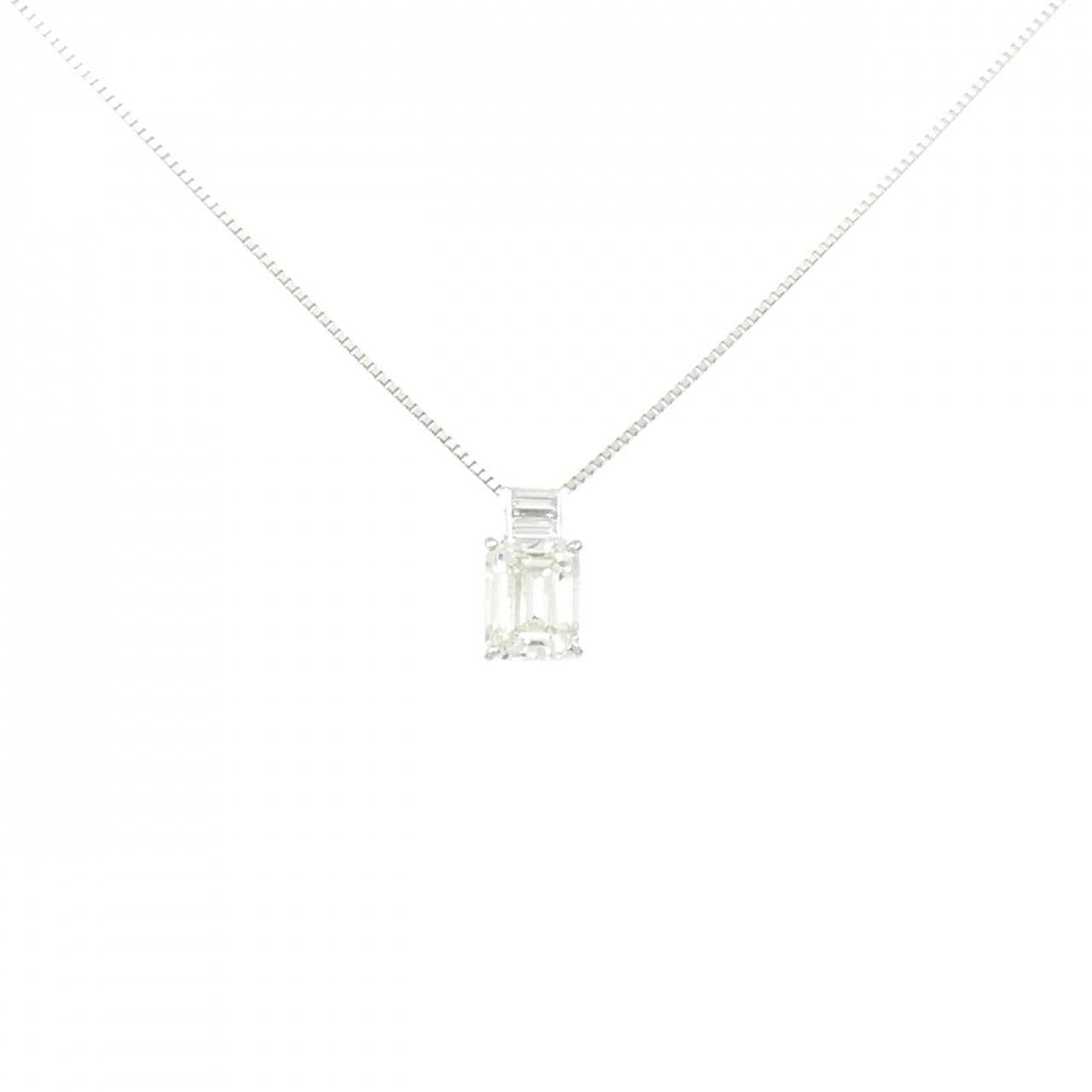 PT900/PT850 ダイヤモンド ネックレス 1.327CT J SI2 エメラルドカット