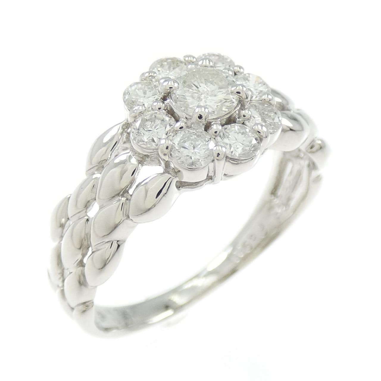 PT900 フラワー ダイヤモンド リング 0.23CT