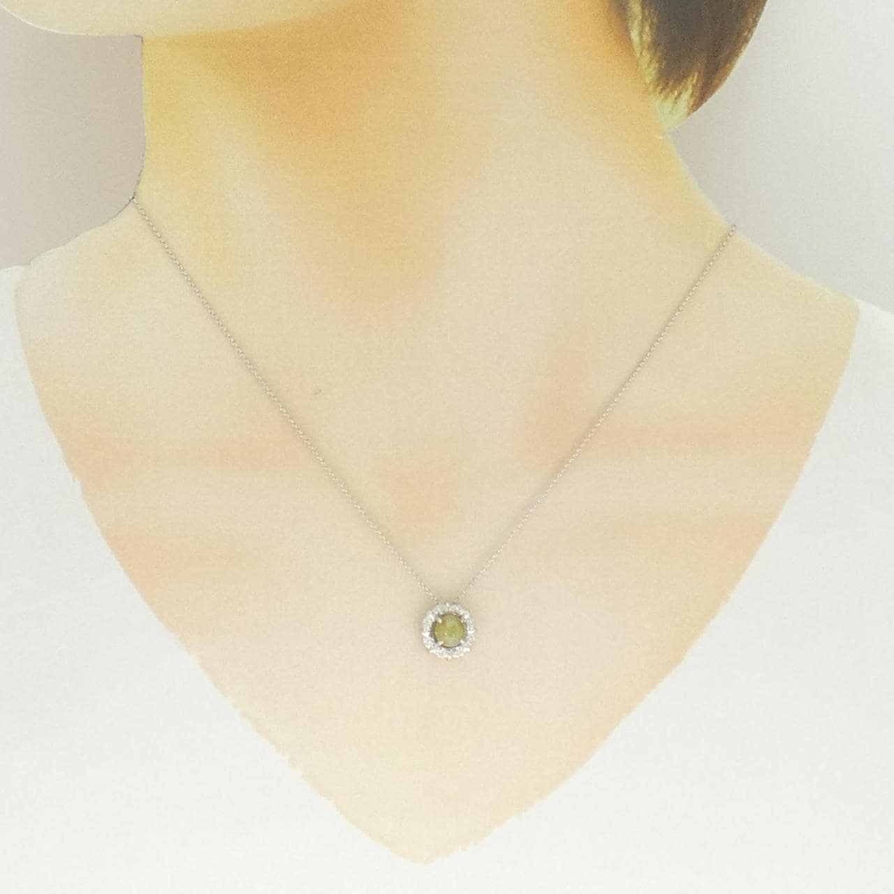 PT900/PT850 クリソベリルキャッツアイ ネックレス 1.25CT