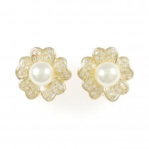 750YG フラワー アコヤパール ピアス/イヤリング 8.1mm