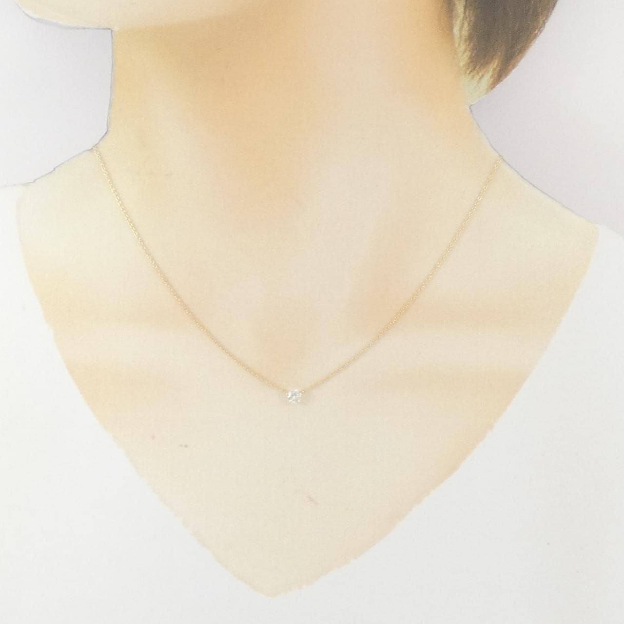 K18YG ソリティア ダイヤモンド ネックレス 0.191CT