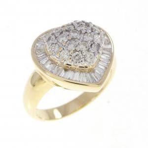 K18YG/K18WG ハート ダイヤモンド リング 1.08CT