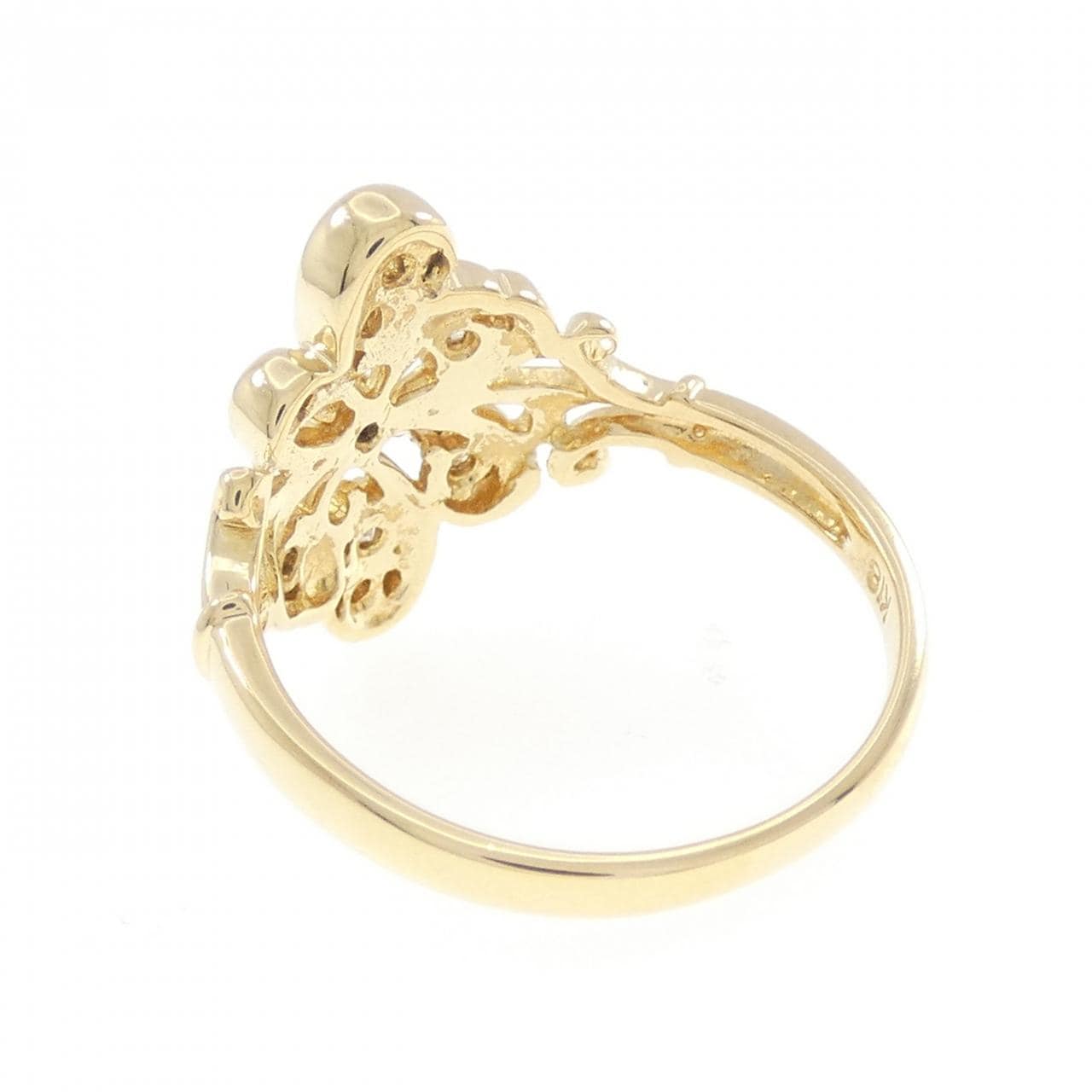 K18YG フラワー ダイヤモンド リング 0.23CT