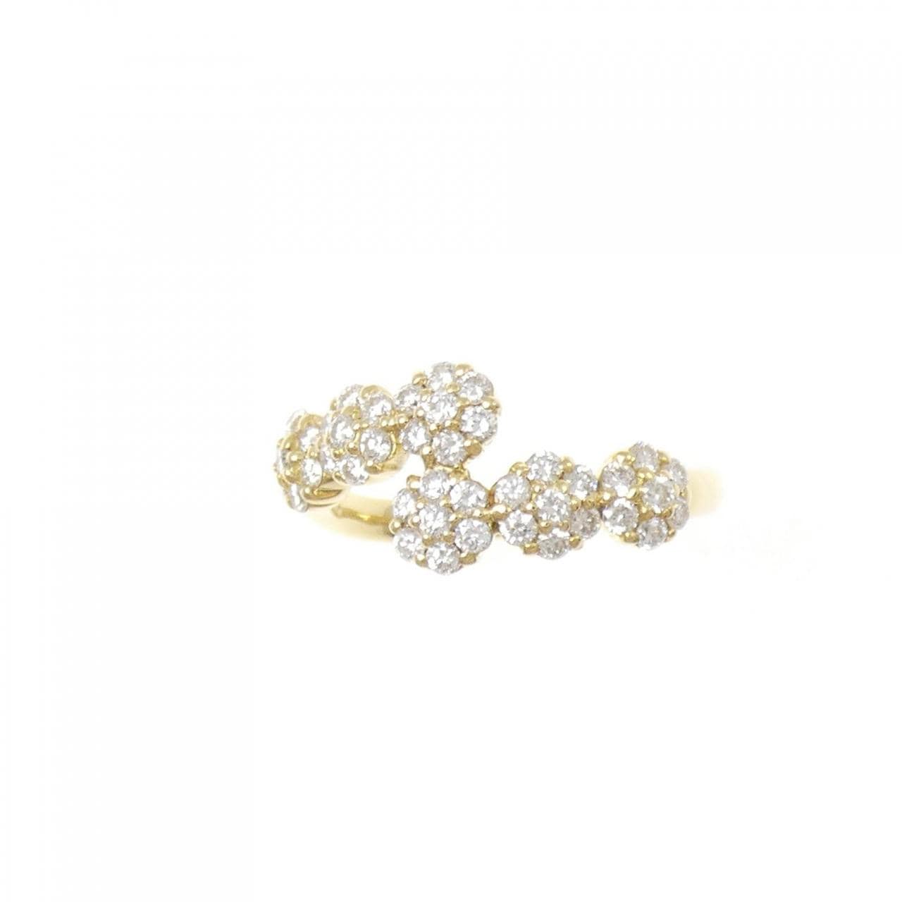 K18YG フラワー ダイヤモンド リング 0.55CT