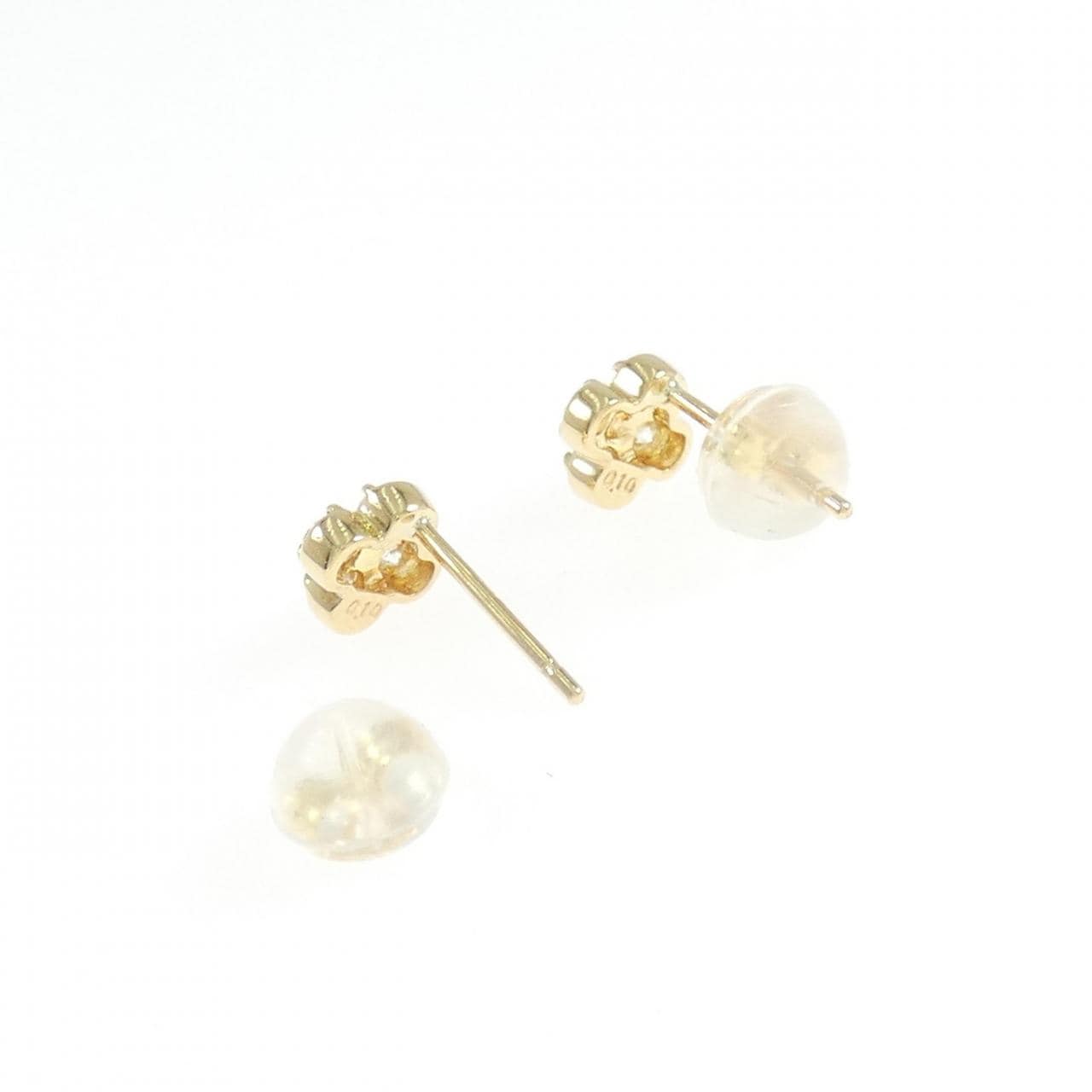K18YG フラワー ダイヤモンド ピアス 0.20CT