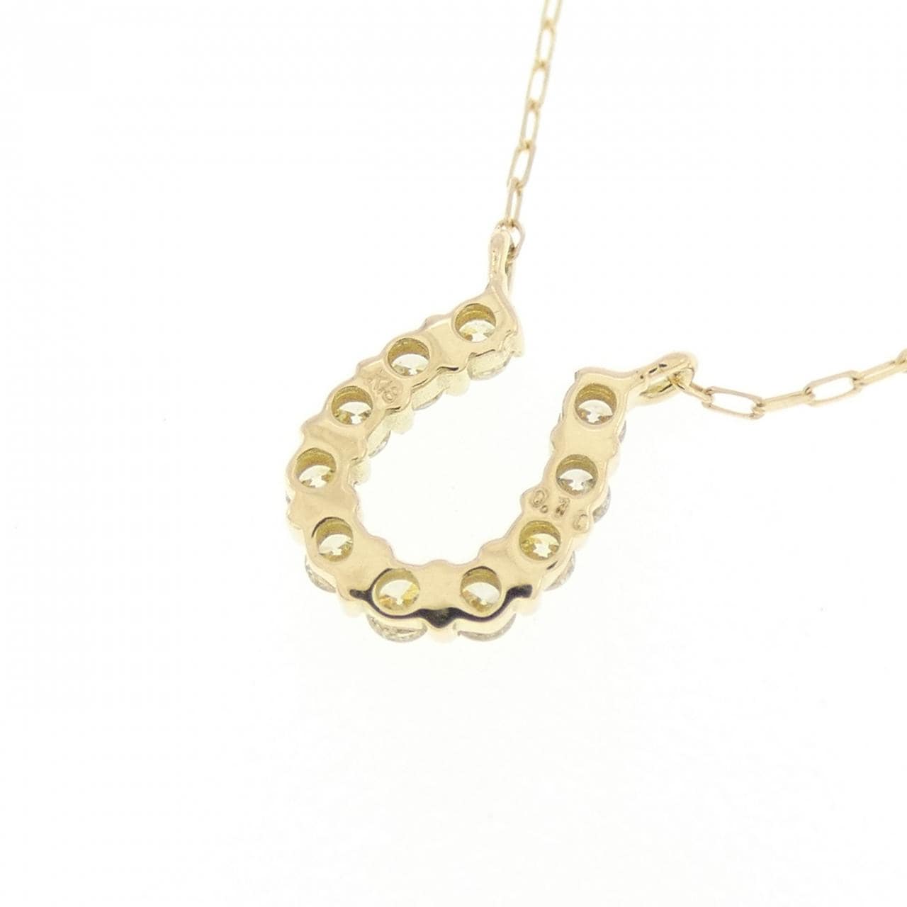 【新品】K18YG ホースシュー ダイヤモンド ネックレス 0.10CT
