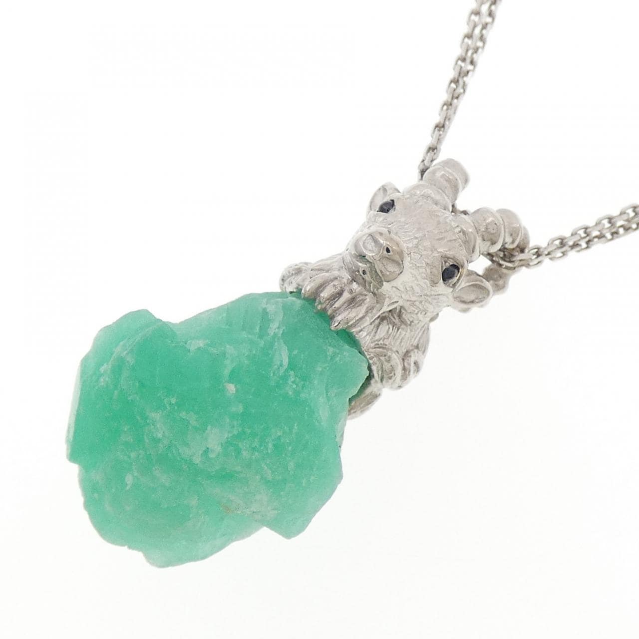 K18WG エメラルド ネックレス