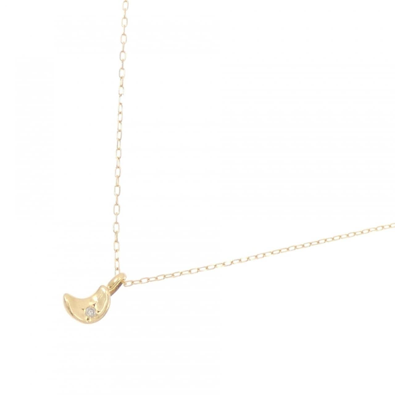 K18YG ムーン ダイヤモンド ネックレス 0.01CT