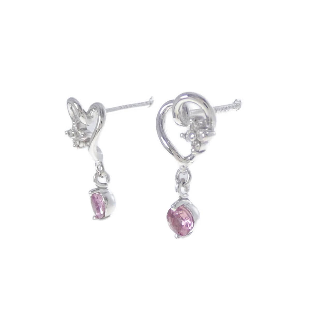 K18WG ハート トルマリン ピアス