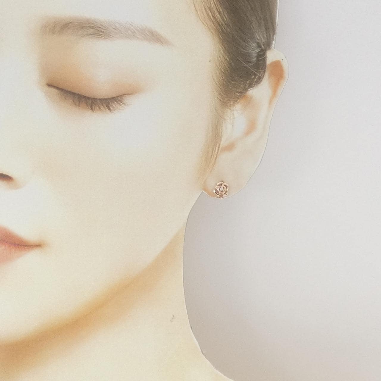 K10PG ローズ ダイヤモンド ピアス