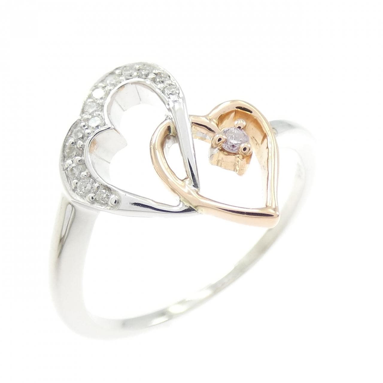 K18WG/K18PG ハート ダイヤモンド リング 0.05CT