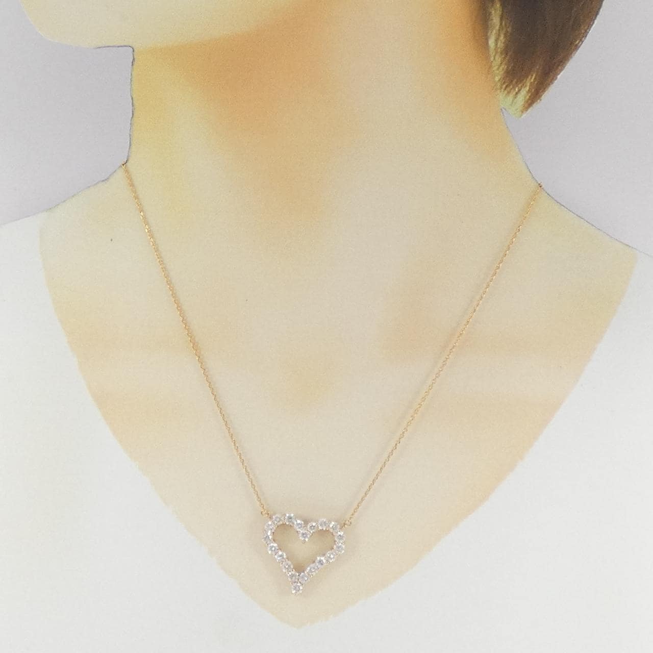 K18PG ハート ダイヤモンド ネックレス 2.00CT