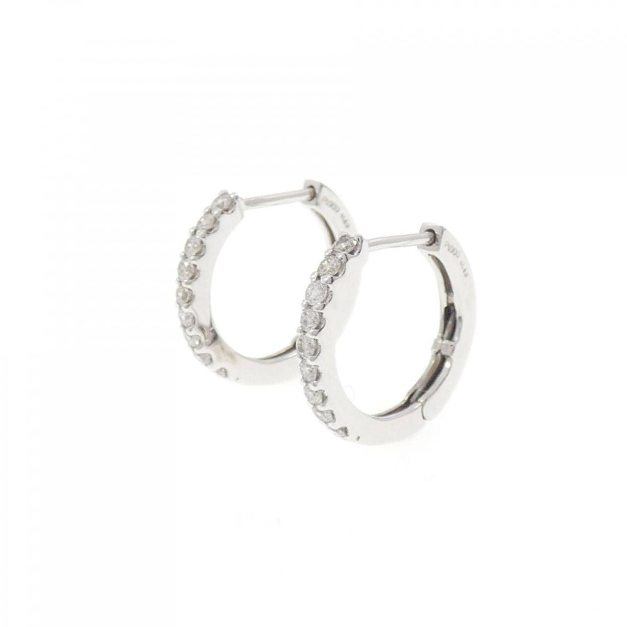 【新品】PT900 フープ ダイヤモンド ピアス 0.30CT