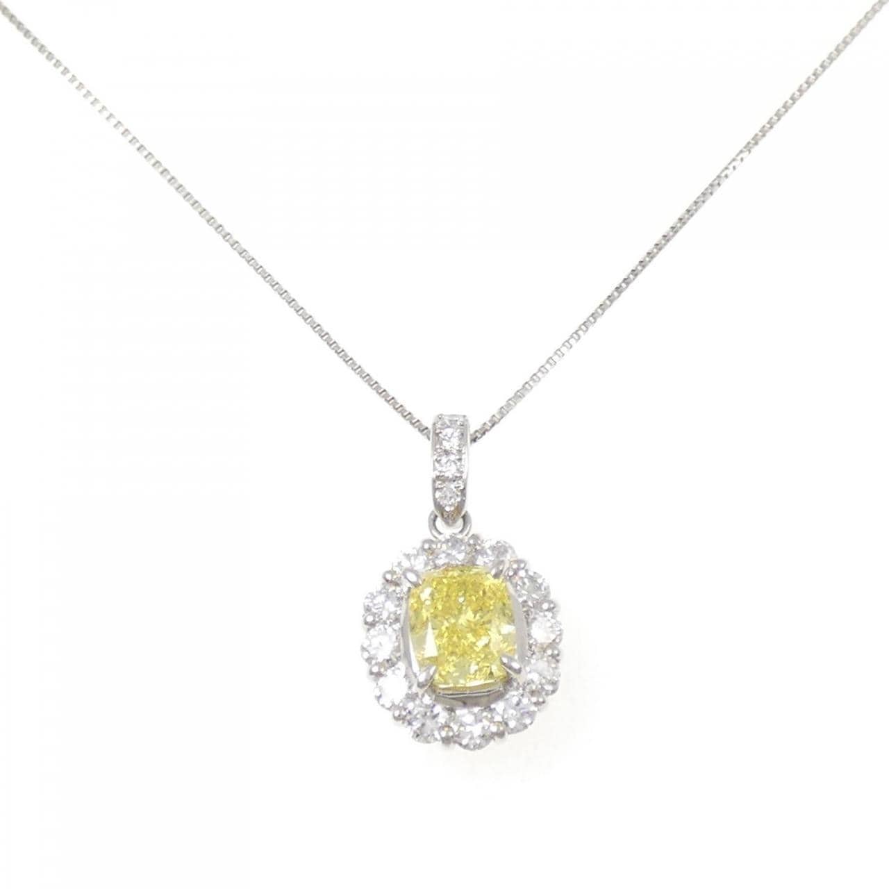 PT900/PT850 ダイヤモンド ネックレス 1.00CT FVY VS2 ファンシーカット