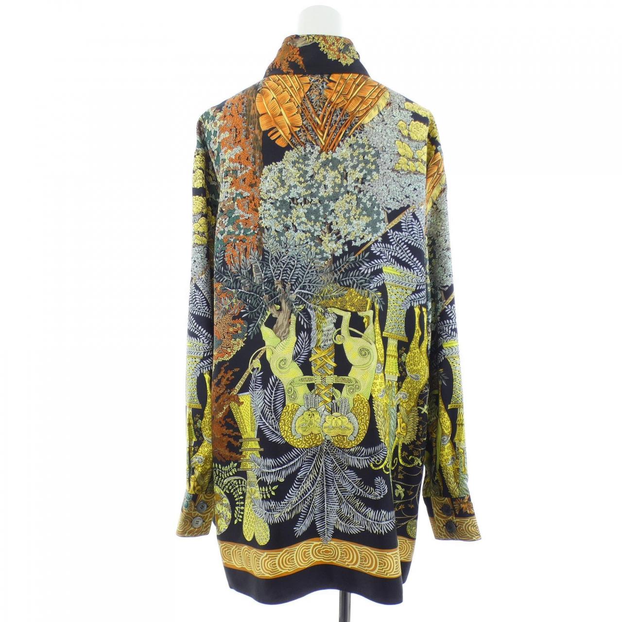 【ヴィンテージ】エルメス HERMES LES LEGENDES DE L'ARBRE ツイルレーヌ. シャツ