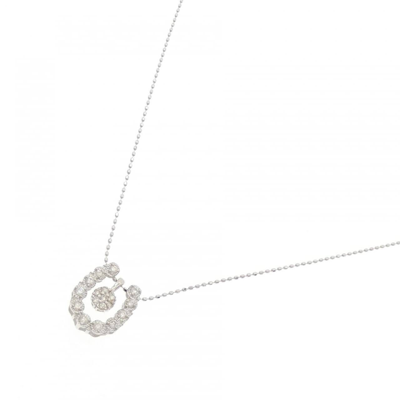 K18WG 2WAY ダイヤモンド ネックレス 0.08CT
