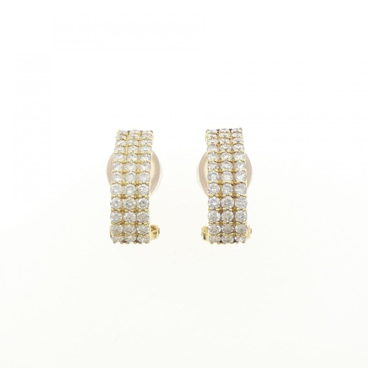 K18YG パヴェ ダイヤモンド ピアス/イヤリング 1.40CT