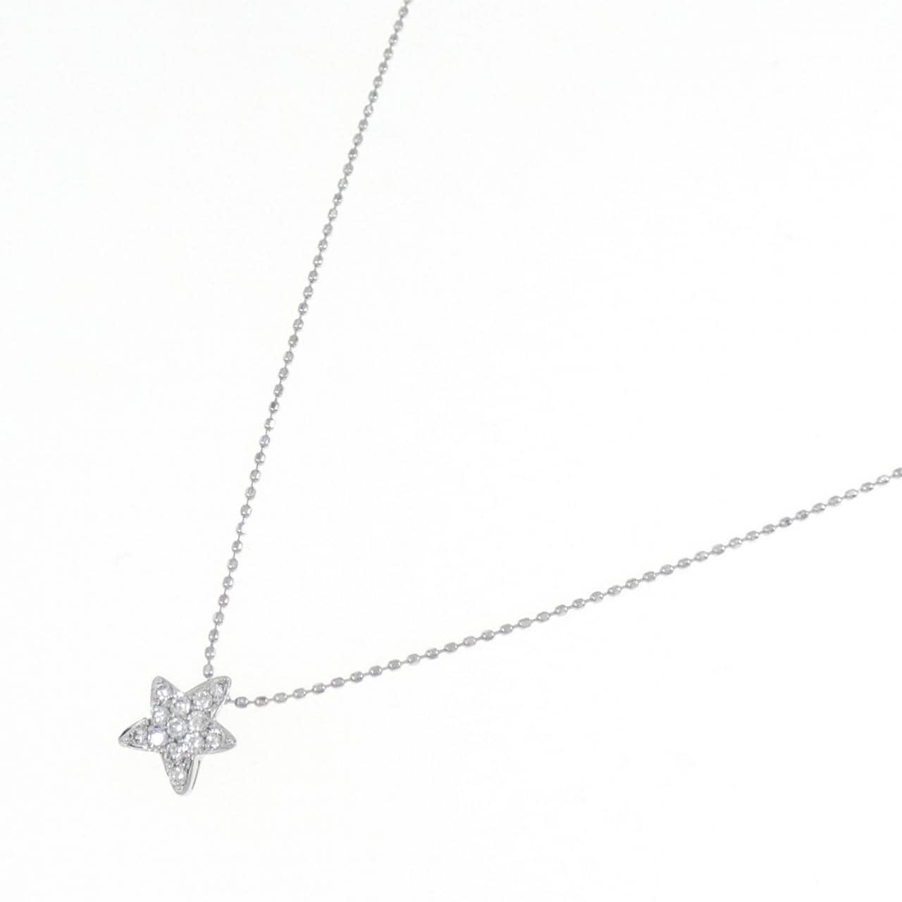 K18WG star Diamond necklace 0.12CT