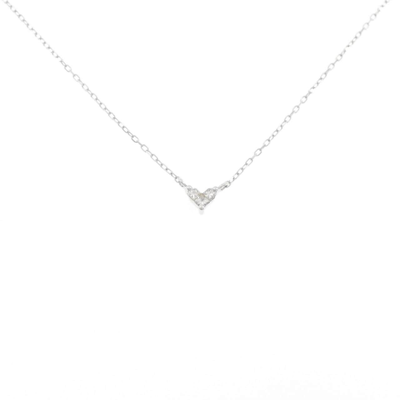 K10WG ハート ダイヤモンド ネックレス 0.10CT