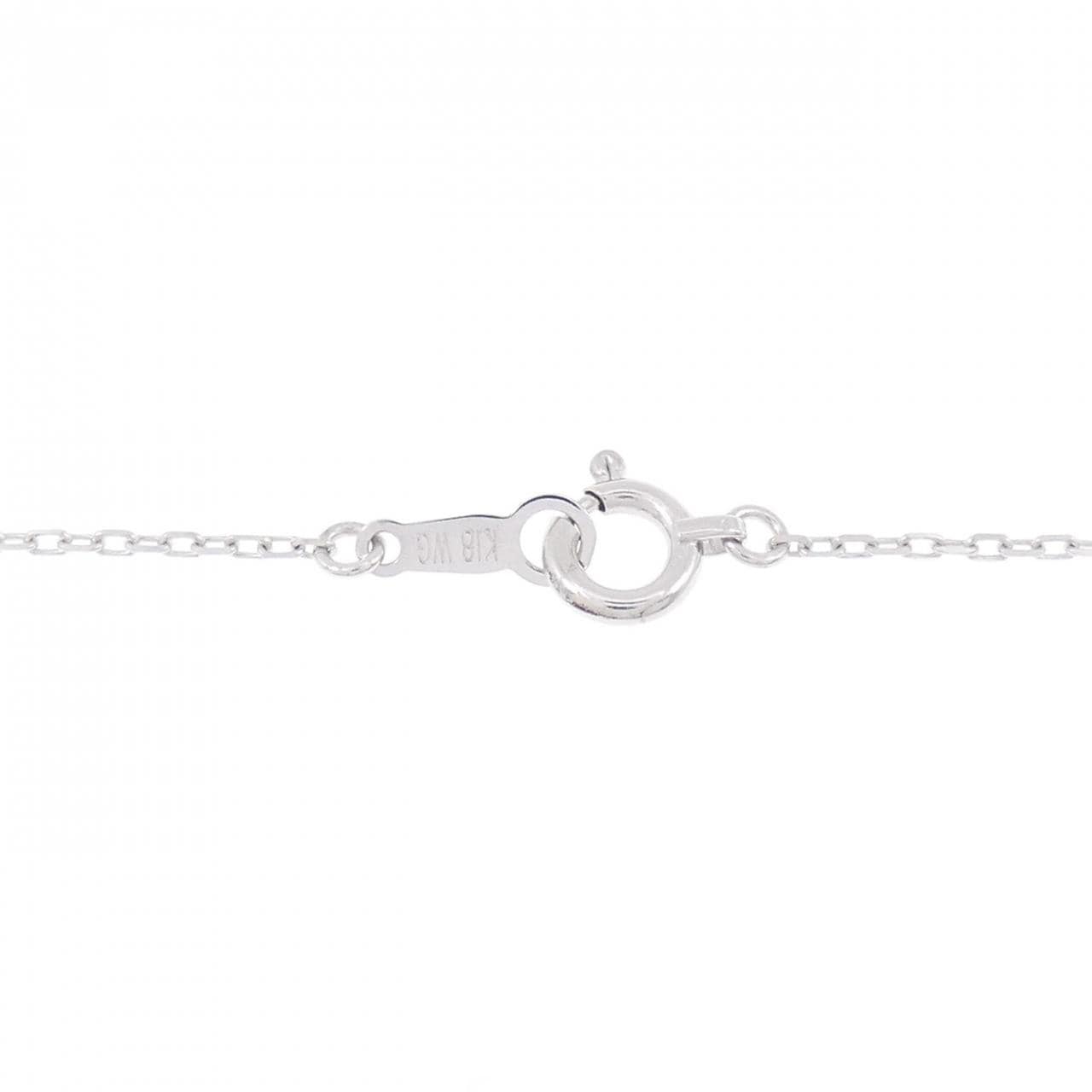 K18WG ムーン ダイヤモンド ネックレス 0.16CT