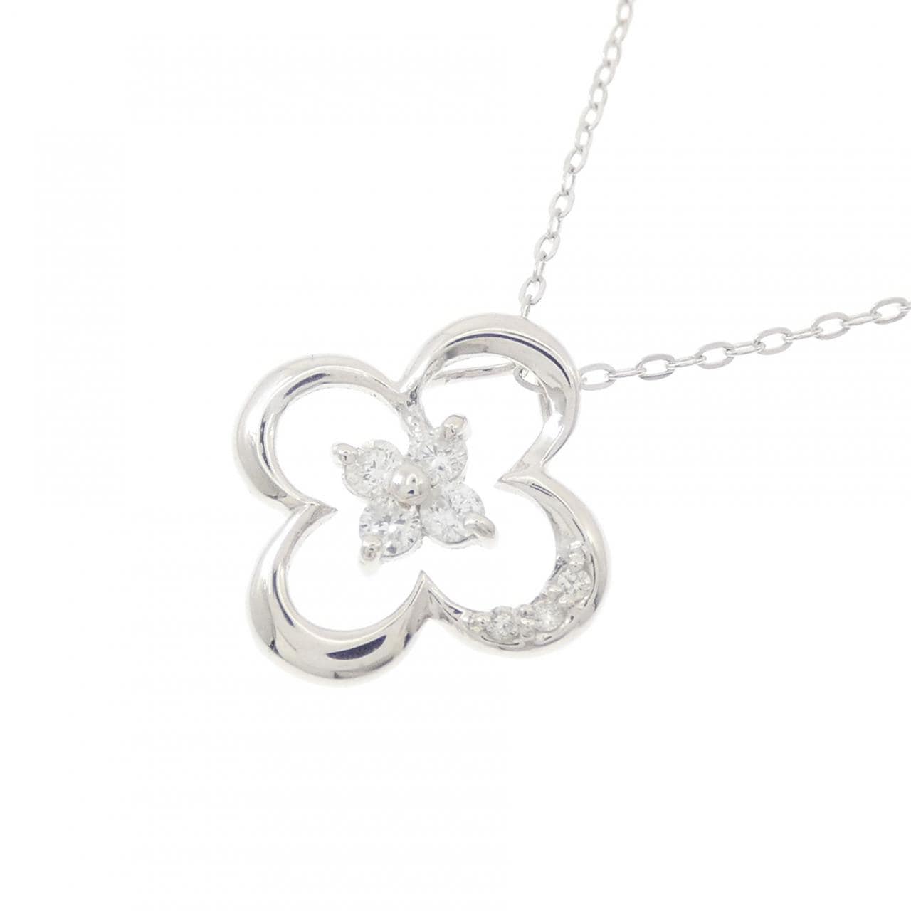 K18WG ダイヤモンド ネックレス 0.10CT