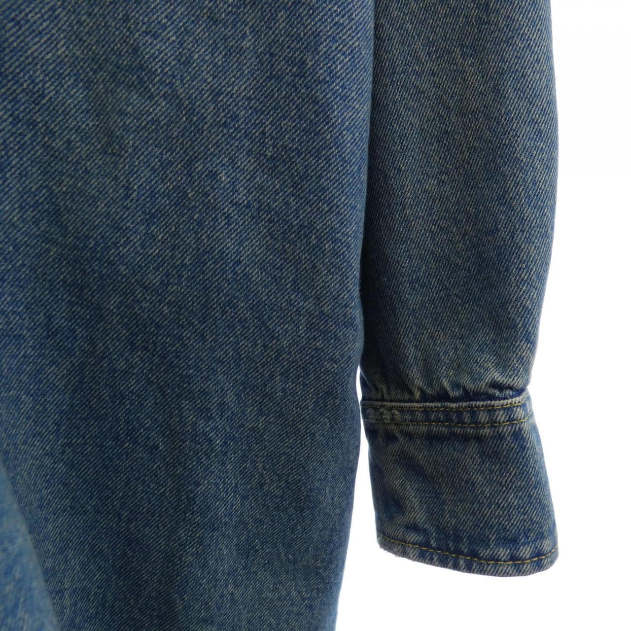 プラダ PRADA オーバーサイズ オーガニックデニム トライアングルロゴ GFC036 SOOO 13Z6 シャツ
