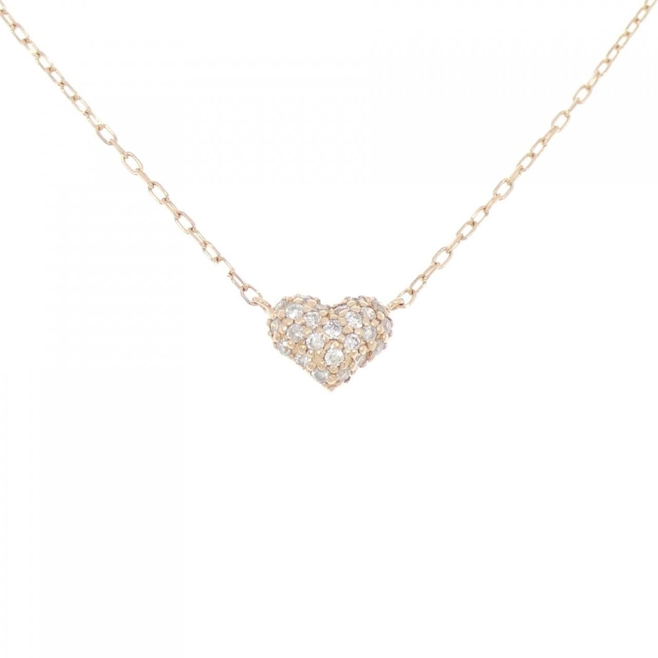 K10PG ハート ダイヤモンド ネックレス 0.20CT