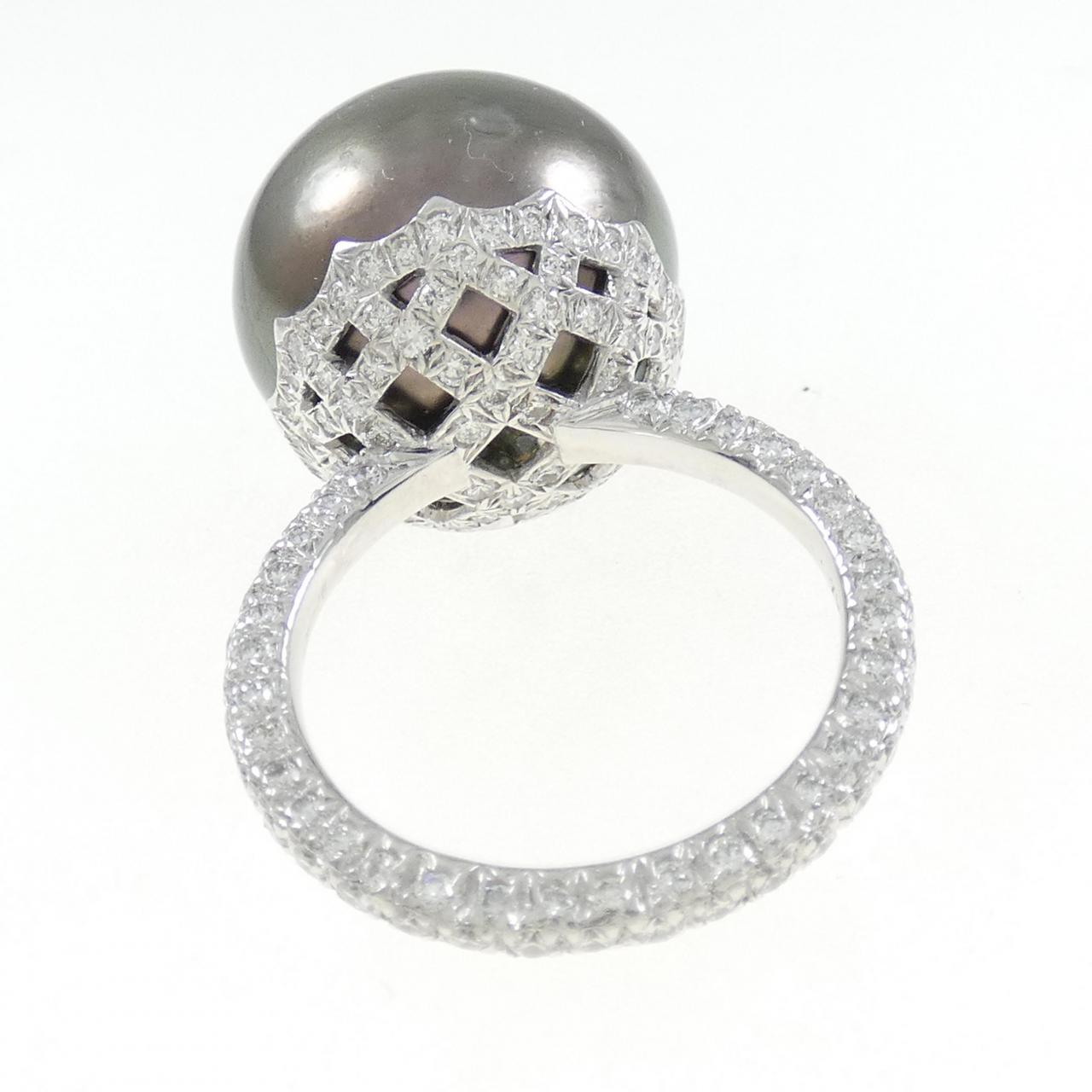 750WG Black Pearl Ring 16.2mm