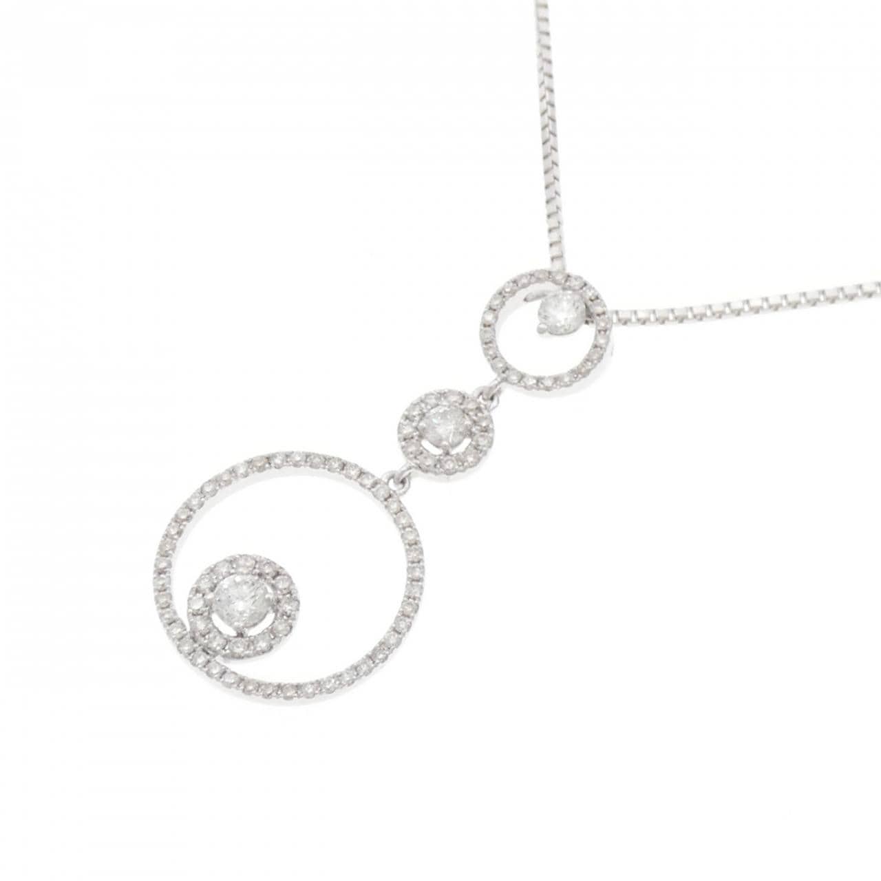 K18WG ダイヤモンド ネックレス 0.71CT