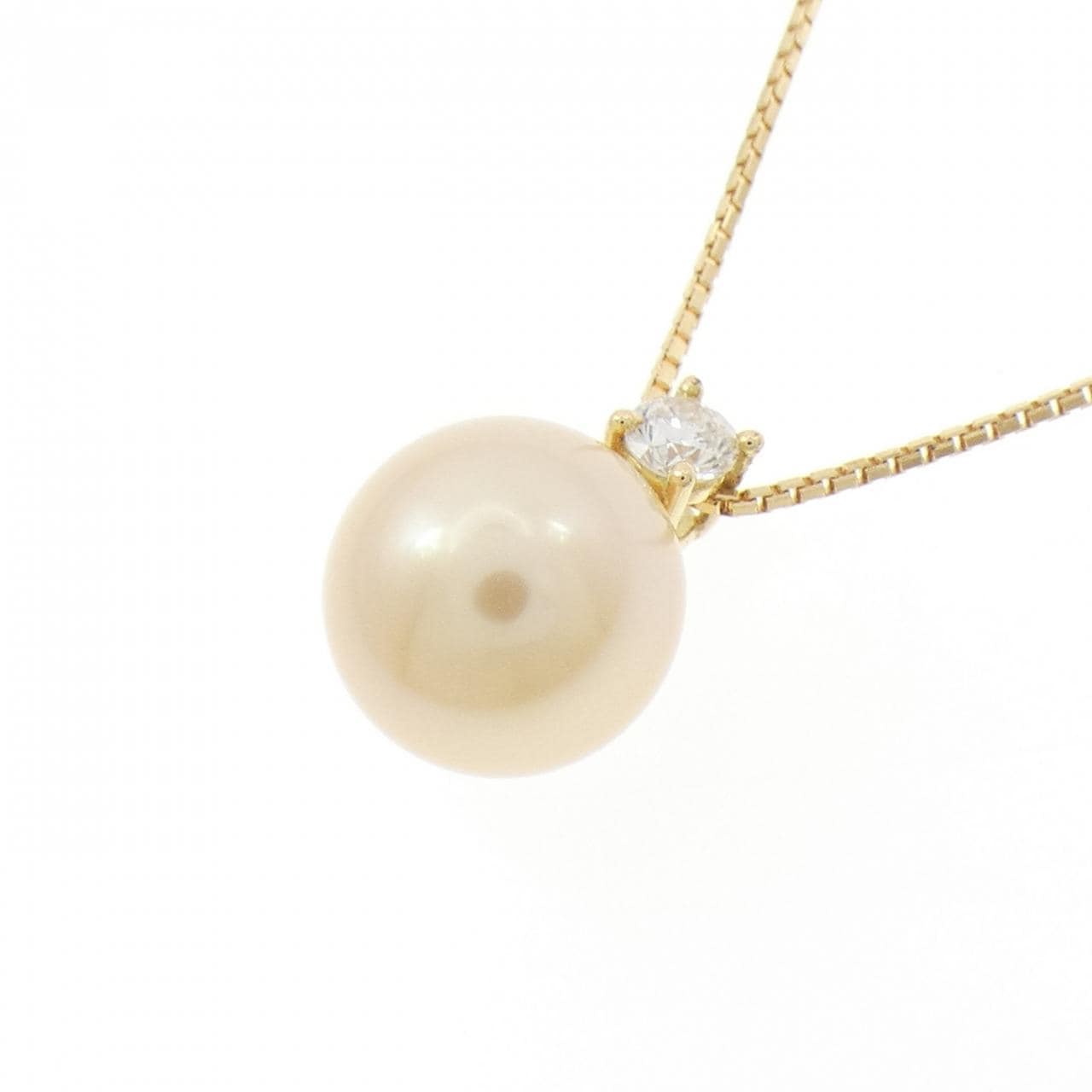 K18YG 白蝶パール ネックレス 9.2mm