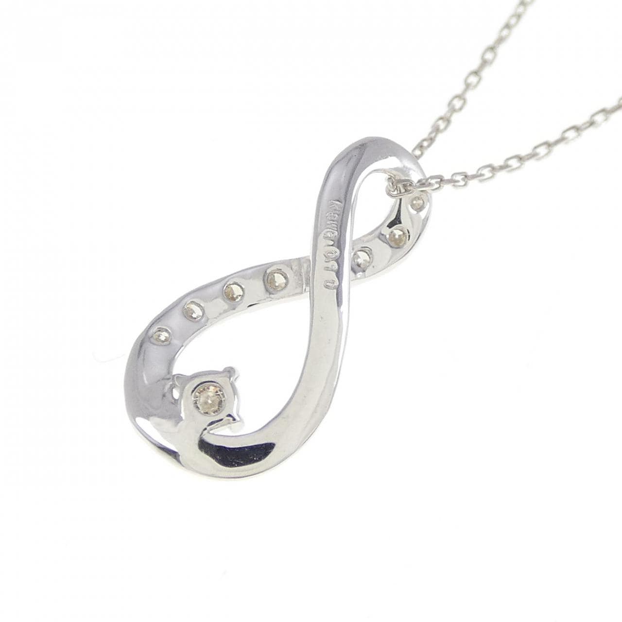 【新品】K18WG ダイヤモンド ネックレス 0.10CT