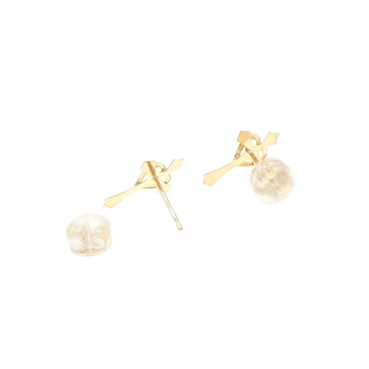 【新品】K18YG クロス×ハート ピアス