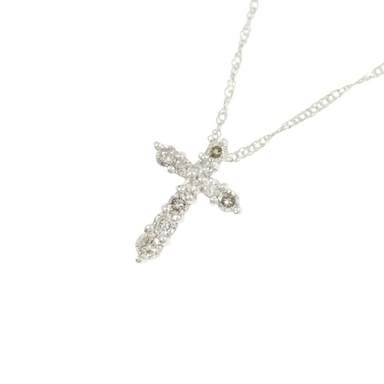 PT900/PT850 クロス ダイヤモンド ネックレス 0.20CT