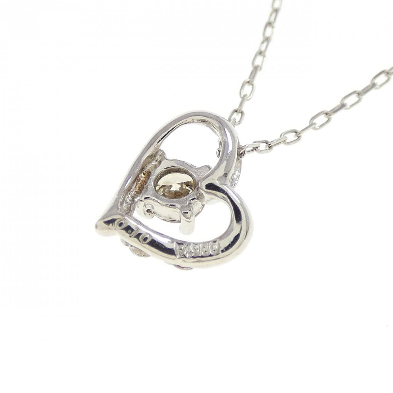 PT900/PT850 ハート ダイヤモンド ネックレス 0.10CT